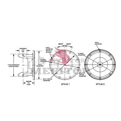 17NF20 Meritor 17N Series Flange Yoke | Bearing Plate