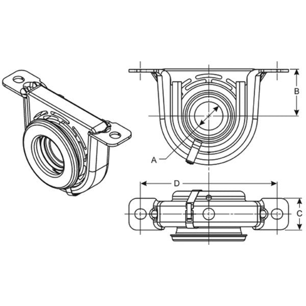 Spicer 211590-1X | (1310) Drive Shaft Center Support Bearing