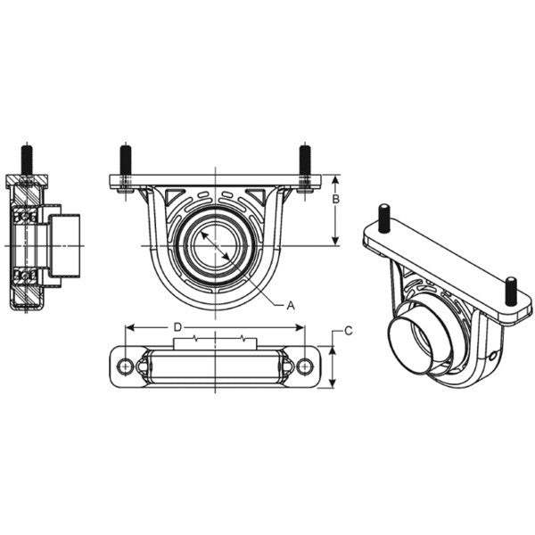 Spicer 212032-1X | (1330) Drive Shaft Center Support Bearing