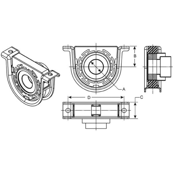 Spicer 212134-1X | (SPL70) Drive Shaft Center Support Bearing