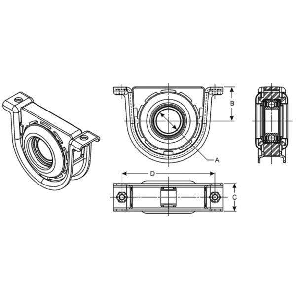 Spicer 212156-1X | (1710) Drive Shaft Center Support Bearing