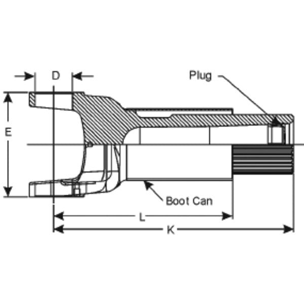 Spicer 250-82-151X | (SPL250) Drive Shaft Yoke Shaft