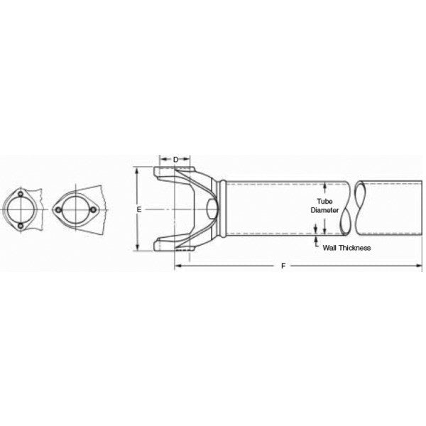 3-27-2-6400 Spicer 1350 Series Tube & Yoke Assembly