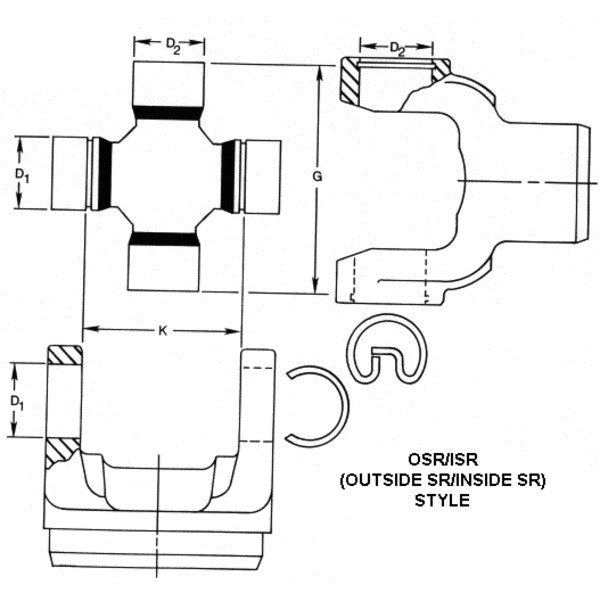 Spicer 5-3246X | (Spicer 1330 / 7260) Universal Joint, Greaseable