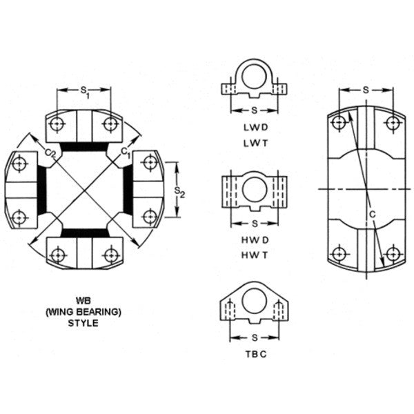 Spicer 5-9111X | (Italcardano 9C / 92N) Universal Joint, Greaseable