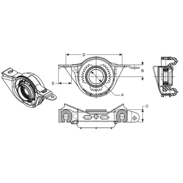 Spicer 5009385-1 | (1310) Drive Shaft Center Support Bearing