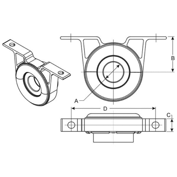Spicer 5012704-1X | (1410) Drive Shaft Center Support Bearing