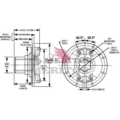 62NYSB24-31 Meritor 62N Series Flange Yoke | Wing Bearing