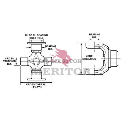 CP124X Meritor 18N Series U-Joint Kit | Bearing Plate