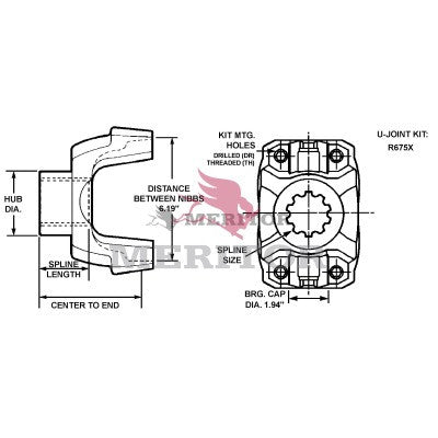 17TYS28-57 Meritor 17N Series End/Pinion Yoke | Easy Service