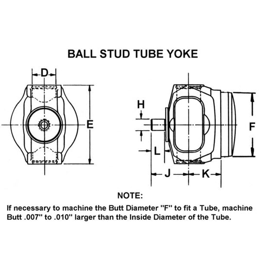 2-28-2117X Spicer 1330 Series Ball Stud Tube Yoke