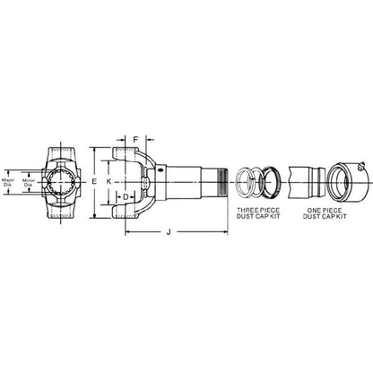 Spicer 2-3-8041KX | (1330) Drive Shaft Transmission Slip Yoke