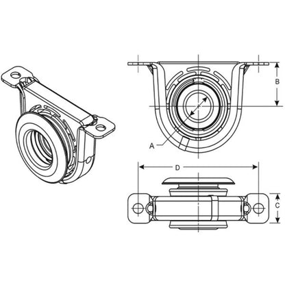 Spicer 210873-1X | (1410) Drive Shaft Center Support Bearing