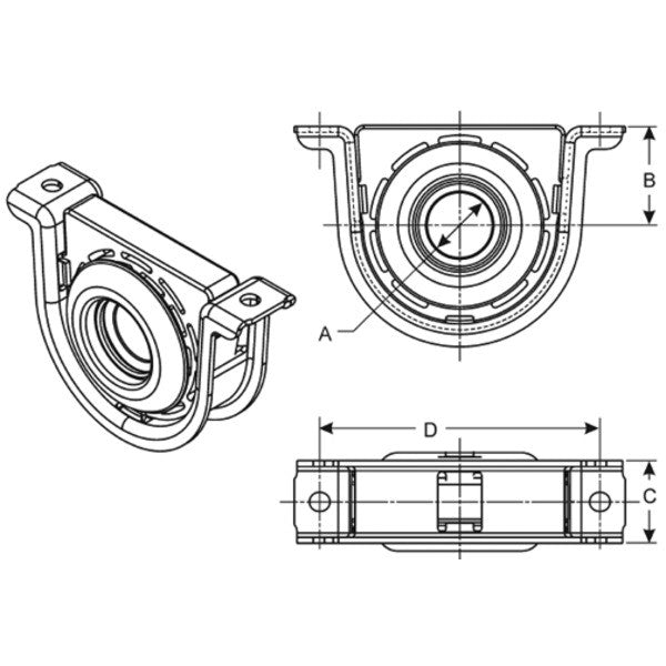 Spicer 211172-1X | (1550-1610) Drive Shaft Center Support Bearing