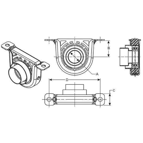 Spicer 212030-1X | (1350) Drive Shaft Center Support Bearing