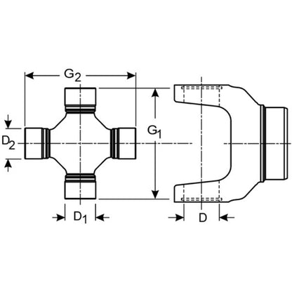 Spicer 5-165X | (Spicer 1650) Universal Joint, Greaseable