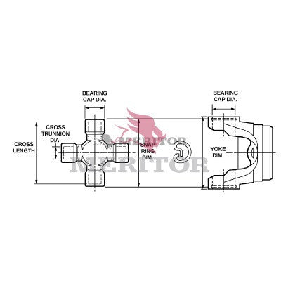 CP101X Meritor 1100 Series U-Joint Kit | Outside Snap Ring