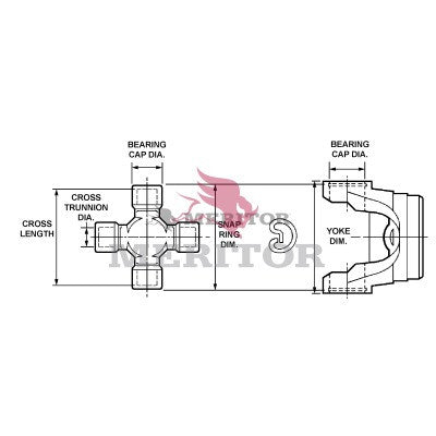 CP460X Meritor 131N / 135N Series U-Joint Kit | Outside Snap Ring