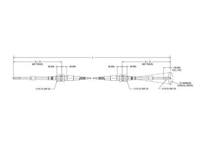 Push Pull Threaded Low Friction Cable Diagram
