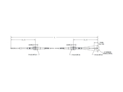 Push Pull Threaded High Performance (Blue Max) Cable Diagram